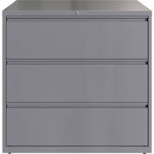 Lorell 3 drawer lateral file cabinet. 42 W 3 Drawer File Cabinet Silver Office Depot