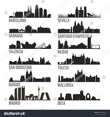Think you know this skyline? Spain Cities Most Famous Skyline City Silhouette Design Collection Set Pack Ad Sponsored Skyline City Fam City Skyline Silhouette City Silhouette Skyline