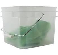 2 Gallon Clear Square Pail with Metal Handle (P8 Series)
