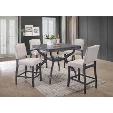 Campton 5 Piece Counter Height Dining Set Counter Height Dining Table Set Solid Wood Dining Chairs Contemporary Dining Sets