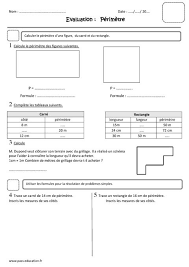 Perimetre Cm1 Evaluation Evaluation Cm1 Cm1 Evaluation Cm2
