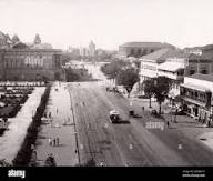 Vintage late 19th century photograph: Rampart Row, street scene, Bombay, Mumbai, India Stock Photo - Alamy