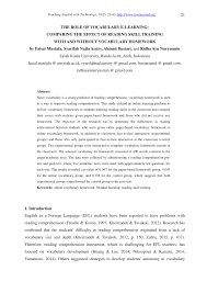 Esl ebook packs for kids : Pdf The Role Of Vocabulary E Learning Comparing The Effect Of Reading Skill Training With And Without Vocabulary Homework