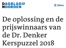 Dagblad van het noorden on wn network delivers the latest videos and editable pages for news & events, including entertainment, music, sports the dagblad van het noorden (dutch pronunciation: Dr Denker Fans Oplossing Dr Denker Kerstpuzzel 2018 Facebook