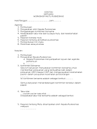 Published on december 24, 2015. Contoh Notulen Workshop Mutu