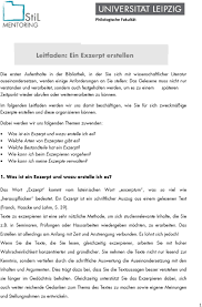 Im internet nach definitionen, wenn du sonst nichts findest. Leitfaden Ein Exzerpt Erstellen Pdf Kostenfreier Download
