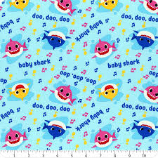 Color image of the finished design list of dmc colors color symbol chart spread over several a4 sheets for printing black and white symbol chart spread over several a4 sheets details: Baby Shark Blue Music Toss Yardage Sku 737571600175 Fat Quarter Shop