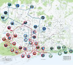 Use the barcelona city map to get from one place to another or to know the location of the best tourist places. Barcelona Tourist Bus Map Tourist Bus Barcelona Route Map Catalonia Spain
