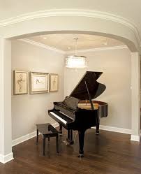 Black Baby Grand Piano Used Front Bay Big Enough For A Small Piano Grand Piano Room Piano Room Decor Piano Decor