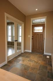 Use Doors On Office Side Entryway With Multi Coloured Tile That Compliment The Door And Paint Colors House Home Remodeling Flooring