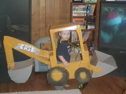 Backhoe Costume For Myh 2 Yr Old Made From Cardboard And Duct Tape Old Halloween Costumes Halloween Kids Halloween Costumes For Kids