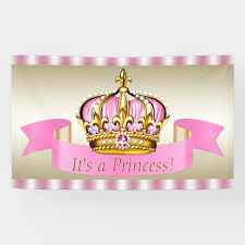 Pink Gold Princess Crown Baby Shower Banner Zazzle Com In 2020 Crown Baby Shower Peach Baby Shower Baby Shower Banner