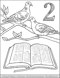 So i decided to learn a new skill and try creating some coloring pages! 12 Days Of Christmas Coloring Pages Thecatholickid Com
