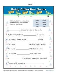 Collective Noun Worksheets Using Nouns Nouns Worksheet Collective Nouns Worksheet Collective Nouns