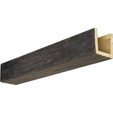 Ekena Millwork 4 In X 8 In X 18 Ft 3 Sided U Beam Riverwood Aged Ash Finish Faux Wood Beam Bmrw3c0080x040x216es The Home Depot Wood Beam Ceiling Faux Wood Beams Ekena Millwork
