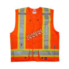 Dendrotik, avec vous sur le terrain depuis 1976! Veste D Arpenteur Orange Fluo 11 Poches Csa Z96 15 Classe 2 Niveau 2