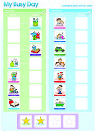 My Busy Day Childrens Activity Chart