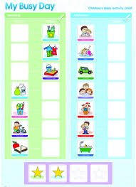 my busy day childrens activity chart