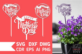 Download Mothers Day Lettering Decor Stakes Svg Cake Topper Laser Cut 1304714 Cut Files Design Bundles