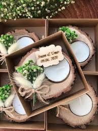 These bridal shower gift ideas include homemade and diy ideas that are creative, funny, and can be personalized. Wedding Guest Gifts Bridal Shower Favors Gift Personalized Wedding Shower Favors Rustic Tealight Holder Wood Favors Personalized Candle Paper Party Supplies Party Favors Games
