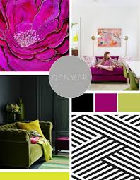 Clean Simplistic Design With Bold Contrast Of Magenta And Chartreuse Green Really Loving The Color Comb Black Room Decor Magenta Bedrooms Black Color Palette