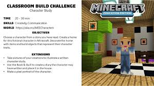 Minecraft Education Edition On Twitter Choose A Character From A Story You Ve Read And Create A Home For Them In Minecraftedu Students Can Use The Book Quill To Write A Diary