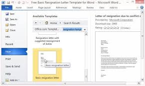 Free Basic Resignation Letter Template For Word