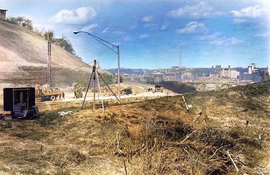 Construction on I75 at Covington Kentucky, history and development