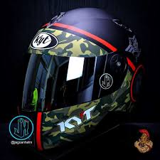 Kumpulan helm keren helm kyt modif. Jual Kyt Helm Xrocket 3 Visor Iridium Green Doff X Rocket Online April 2021 Blibli