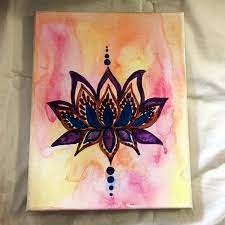 See more ideas about flower painting, lotus flower painting, painting. 40 Peaceful Lotus Flower Painting Ideas Boho Canvas Art Boho Painting Lotus Flower Painting