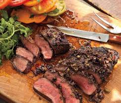 Grilled Flatiron Steaks With Tomatoes And Tapenade Photo Grilled Meats Recipe Slideshow At Epic Flat Iron Steak Recipes Flat Iron Steak Grilled Steak Recipes