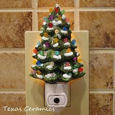 Ceramic Christmas Tree With Snow Night Light By Texasceramics 25 00 Ceramic Christmas Trees Christmas Tree With Coloured Lights Christmas Tree Night Light