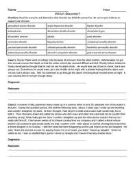 Which Disorder Case Study Assignment Psychology Disorders Case Study Ap Psychology