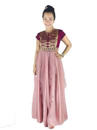 Modifikasi kain tenun jadi gaun panjang kembang /. Santishop Dress Kombinasi Songket Untuk Ibu Menyusui