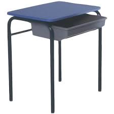 sitrite multi fixed lid school desk with tote tray 685mm blue black blue desk desk school desks