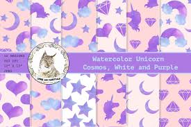 Download Watercolor Unicorn Digital Paper Pattern Graphic By Lynx And Fairytale Creative Fabrica Unicorn PSD Mockup Templates