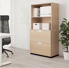 Galant Storage Combination With Filing White Stained Oak Veneer 31 1 2x63 Ikea Oak Furniture Oak Bedroom Furniture Cheap Office Furniture