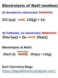 Electrolysis Of Molten Nacl Oxidation Half And Reduction Half Cell Reactions In Electrolytic Cell Oxidation Molten Reduction