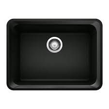 Évier de cuisine sous plan blanco precis, blanc, 20,95 po. Evier De Cuisine Vision Simple Sous Plan De Blanco 24 09 Po X 18 Po Noir Charbon 1 Trou 402629 Rona