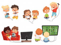 No hay nada mejor para un niño que jugar con otros niños o adultos, observando su comportamiento, su rostro, sintiendo… Videojuegos Para Ninos Consola De Juegos Para Ninos Jugando Juntos Con Controladores De Joystick Personajes Divertidos De Television En Casa Vector Premium