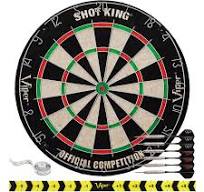 Sisal Bristle Dartboard and Cabinet Set with Darts Mahogany