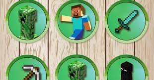 Free Printable Minecraft Cupcake Toppers Minecraft Stickers Minecraft Cupcakes Minecraft Valentines Minecraft Stickers