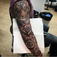 1001 Ideen Und Bilder Zum Thema Tattoo Arm Tigerkopf Tattoo Ganzarm Tattoos Mannliche Tattoo Armel