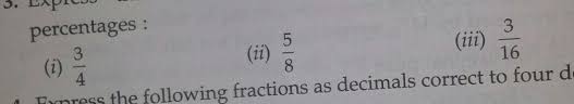 What is 62.5 as a decimal? Express The Following Fraction As Decimal Then Express As Percentage Brainly In
