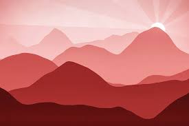 Minimalist Red Abstract Mountain Landscape At Sunset Digital Art By Matthias Hauser