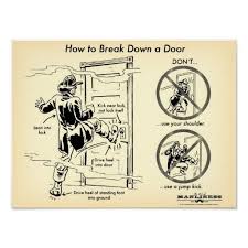 How To Kick Down A Door Print Zazzle Com In 2021 Survival Skills Survival Life Hacks Survival Tips