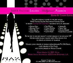 The Quest For It Max Factor Salutes Hollywood Fashion Fashion Show Invitation Hollywood Fashion Fashion Show
