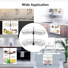 Blind corner cabinet lazy susan. Buy Vevor Kidney Shaped Chrome Corner Organizer 28 Diameter Kitchen Cabinet Blind Corner 2 Shelf Blind Corner Organizer Stainless Steel Lazy Susan Replacement Shelf Silver Blind Corner Shelf 36 Lbs Online In Germany B08yndz8nz