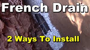 But a french drain is nothing more than a ditch in the ground, inset with a perforated pipe under a layer of gravel. Which Is Better French Drain Gravel Or Styrofoam Ez Flow Yard Drain Youtube