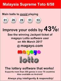 How to win supreme toto 6/58: Lottery Tips For Malaysia Supreme Toto 6 58 Play Any Lottery Intelligently